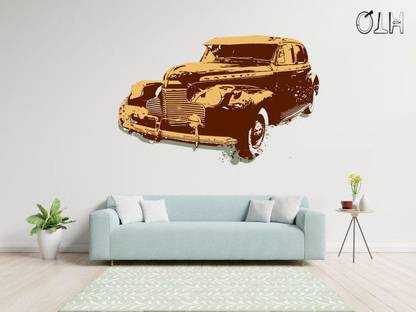 Digi2cart 50 cm Golden Car Sticker Self Adhesive Sticker