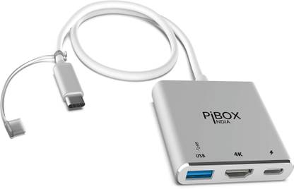 pibox india USB C 3.2 to HDMI 4K/USB 3.0/USB C- 3 in 1 Converter Cable Charging Adapter-HDCP USB Adapter
