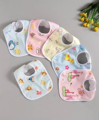 FLIPZON Cotton Bibs Pack of 6 Multicolor