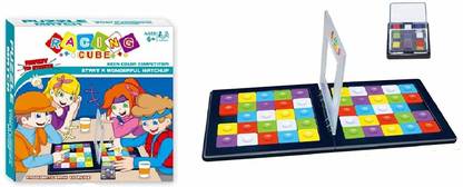 SMB ENTERPRISES Racing Cube Game,Magic Block Paced Square Shifting Game for Kids 3D Cube Puzzle Blocks Interactive Race Board Game Party & Fun Board Game