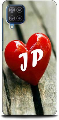 INDICRAFT Back Cover for SAMSUNG Galaxy F12 J P, J LOVES P, NAME, LETTER, ALPHABET, JP LOVE, HART, BLUE