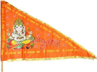 GOYAL GROUP Ganesh Ji Flag Triangle Outdoor Flag