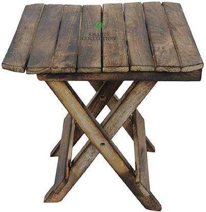 Smarts collection Antique Wooden Folding Stool (Antique | Mango Wood | Small Stool for Children) Solid Wood Side Table