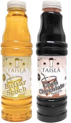 Faisla Buttar Scoch , Coco Chocolate Premium Refreshing Buttar Scoch/Coco Chocolate Flavoured Sharbat Syrup (pack of 2) (1 pack of 700ml)