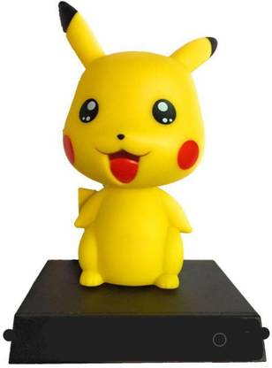 Daiyamondo YELLOW POKEMON PIKACHU Big Size Bobble Head - Action Figure Moving Head Bobblehead Spring Dancing PVC Bobble Spring Dancing Doll Toy Car Dashboard Bounce Toys for Car Interior Dashboard Expression Bobble Head for Car Dashboard and Office Desk