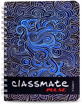 Classmate Pulse 6 Subject Notebook 300 Pages 26x20cm (Design on cover can be different) Regular Notebook Single Lines Ruled 300 Pages
