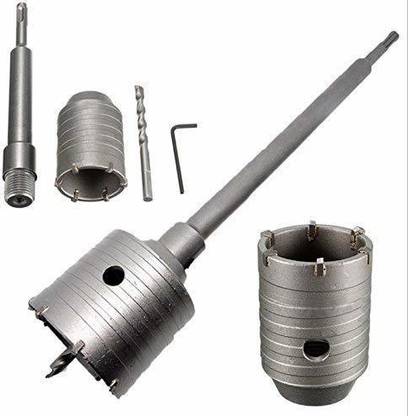 TH1 75 mm Concrete Wall Drill Bit Hole Saw Cutter + 160 mm Connecting Rod With Wrench For Brick Cement Stone