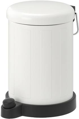 IKEA Waste bin, white, 4 l (1 gallon) Steel, PP (Polypropylene), Plastic Dustbin