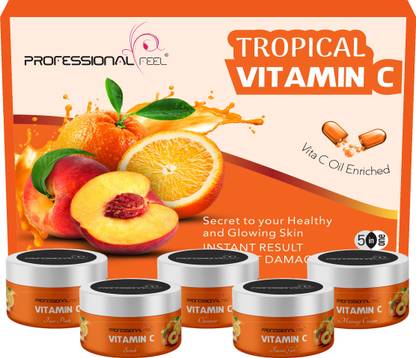 PROFESSIONAL FEEL Vitamin C Facial kit For All Type Skin Solution (500 gm) Best face skin care radiant / skin whitening brighten glowing/ bridal glow diamond