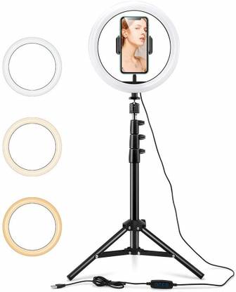 OSMAYO 10" Inch LED Ring Light with 7Ft Tripod Stand Combo for Insta/YouTube Reels Ring Flash