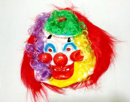 A SARKAR MAGIC WORLD JOKER MASK / CLOWN FACE MASK WITH HAIR GAG TOY Gag Toy