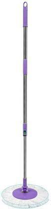 WDS Mop 360 Degree Spinning Rod with Smart Lock System Stainless Steel Material with only 1 Refill Wet & Dry Mop (Purple) Wet & Dry Mop