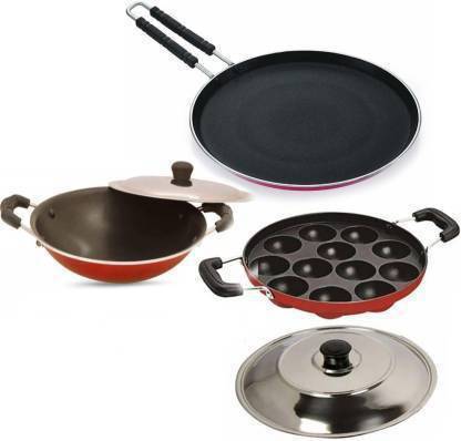 QueensHeart Queen's Heart Premium combo . Non-Stick Coated Cookware Set