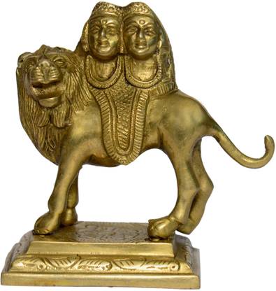 B H A R A T H A A T Brass Goddess Chamunda Devi Maa Idol Statue Murti Showpiece (4.4 x 1.9 x 4.4 inches) Decorative Showpiece  -  11.17 cm