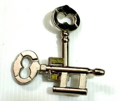 A SARKAR MAGIC WORLD TWO CAST KEYS PUZZLE / HANAYAMA DOUBLE INTERLOCKING KEYS PUZZLE (METAL) 2 Magic Tricks