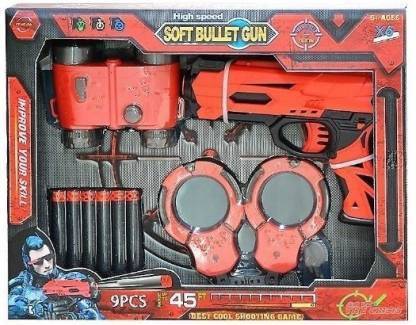 jmv High Speed Manual Soft Bullet Gun with 6 Foam Bullets, Handcuffs and Telescope for Boys Kids Guns & Darts Guns & Darts. Guns & Darts