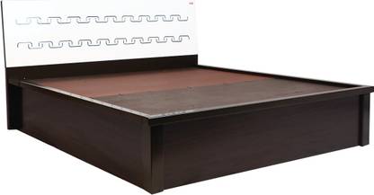 POJ Alonja Queen Size Bed With PU Polish Which Not Only Makes It Look Beautiful But Also Stain-Free Engineered Wood King Hydraulic Bed