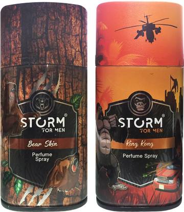 Storm Bear Skin and King Kong Long Lasting Perfume Body Spray - For Men,250ml each, PACK OF 2, Combo Perfume Body Spray  -  For Men