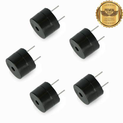 geeta enterprises (Pack of 5) 5V Active Buzzer Magnetic Long Continous Beep Tone 12*9.5mm Electronic Components Electronic Hobby Kit