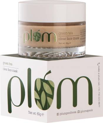 Plum Green Tea Clear Face Mask | Clay Mask for Acne and Clogged Pores | Oily Skin