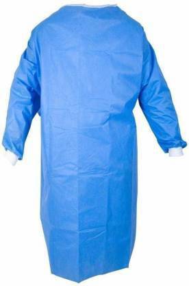 Svr SV-Surgical Washable and Reusable Gown Disposable and Reusable and Washable Gown for Use Isolation and Saloon and Blue Fabric Non Woven Disposable Pack of 1 Gown Hospital Scrub