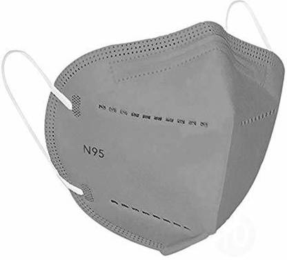 OZONE PLUS N95 / KN95 FFP2 5 Layer Reusable Anti - Pollution , Anti - Virus Breathable Face Mask N95 Washable for Men & Women 5 Layered N95 Cotton Fabric Reusable Face Mask (Grey Color , Without Valve)- Pack of 200 Reusable | Reusable