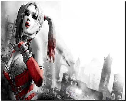 SKY DOT batman arkham city harley quinn batman joker wallpaper Mousepad