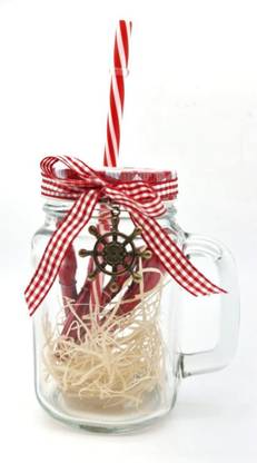 Satyam Kraft message in a bottle mason Jar for Gift -1 one pcs Glass Mason Jar