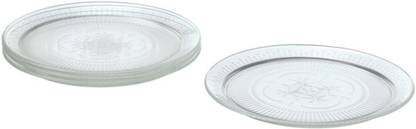 IKEA Plate, clear glass/patterned, 26 cm Dinner Plate