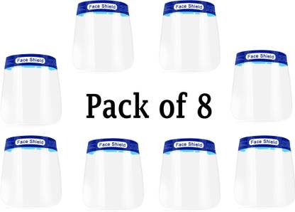 Green Home Face Shield Mask -(Pack of 8) Full Face shield mask Reusable Medical use Anti-fog clear Lens Safety helmet Safety cap Safety Visor Face protections shield Safety Visor