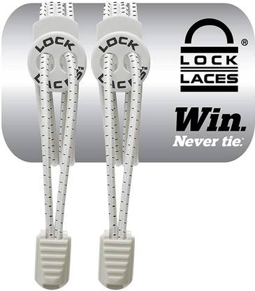 Lock Laces (Elastic No Tie Shoelaces) - Lock Them Once and Break Free from Tying Them All Day! - White Shoe Lace
