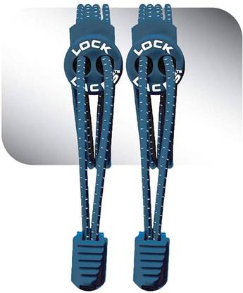 Lock Laces (Elastic No Tie Shoelaces) - Lock Them Once and Break Free from Tying Them All Day! - Navy Blue Shoe Lace