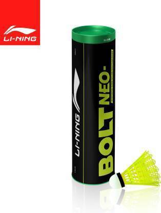 LI-NING LINING SHUTTLE BOLT NEO PACK OF 2 BOX (12 SHUTTLE) WITH FREE (GP 24 GRIP 1 PC) Plastic Shuttle - Yellow