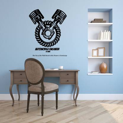 PEACOCKRIDE 60 cm Automobile Engineer is here Wall Decal Self Adhesive Sticker