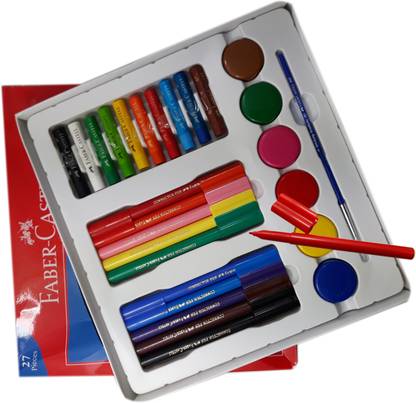 FABER-CASTELL Majestic Basket Art Color Kit with Paint Brush