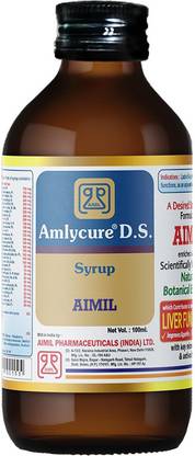 AIMIL Amlycure D.S. Syrup for Liver Health | Natural Liver Herbal Tonic | Improves Cell Function and Increases Immunity (Pack of 1)