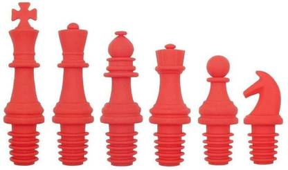 SYGA Wine Stoppers Novelty Chess Bottle Stopper Set Reusable Silicone Caps for Wine Beer Champange Alcohol (Red) Silicone Bottle Stopper