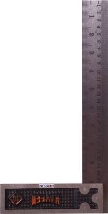 Homdum Carpenter try square with 6inch steel ruler scale heavy duty 90 degree woodworking tool for engineer metal works size 6” Tri-Square