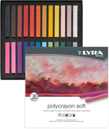 Lyra Polycrayons 24 Pcs Soft Pastel Crayons Set