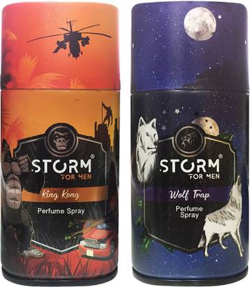 Storm King Kong and Wolf Trap, Long Lasting Perfume Body Spray - For Men,250ml each, PACK OF 2, Combo Perfume Body Spray  -  For Men
