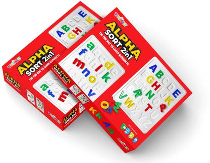 Toysmart Alpha Sort 2 in 1 - Uppercase & Lowercase Educational English Alphabet Sorting Tray Front & Back For Preschooler Kids