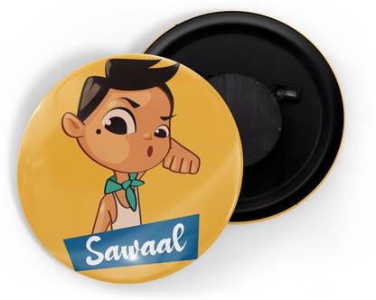 dhcrafts Yellow Marathi Word / Slag / language Sawaal Fridge Magnet Pack of 1