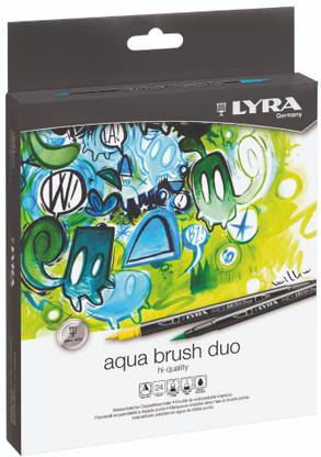 Lyra Aqua Brush Duo 24 Pcs Dual-Tipped Brush Marker