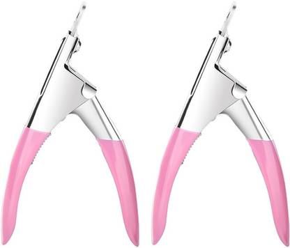 Gleevia Nail Cutter | Professional Nail Art Premium Tips Clipper | False Nail Trimmer | Artificial Nail Edge Cutter T105 Manicure Tool Pink (Pack of 2)