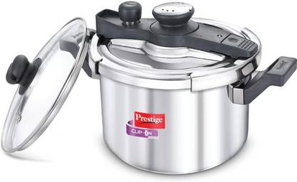 Prestige Svachh Clip-on 5 Litre Stainless Steel Pressure cooker 20230 5 L Inner Lid Induction Bottom Pressure Cooker