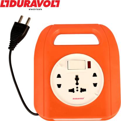 दुरावोल्ट Flex Box Electrical 2 Pin Extension Switch Board with Long Wire Square Plus Box Flexicord Extension Heavy Duty (4 M Cord) 3 सॉकेट सर्ज रक्षक
