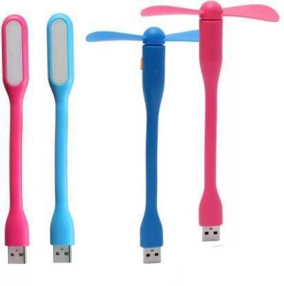 RAMSIYA AND SONS USB LED Light*2+Mini USB Fan*1 Snake Shaped Portable Fan LED Lamp for Notebook PC Power Bank Computer Accessories USB Fan, USB Light - 036 USB Fan, Led Light