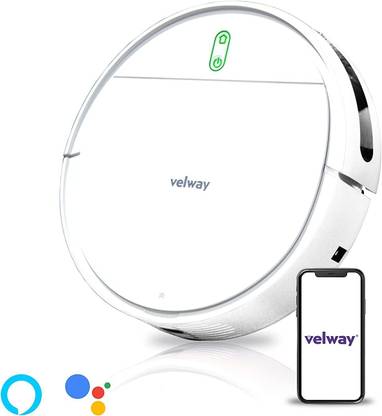 velway V8s Smart Robotic Vacuum Cleaner Wet and Dry with High Suction 3200 MAH Long Lasting Battery WiFi Connected Compatible with Alexa and Google Home Mapping Ultra Power Navigation White Wet & Dry Vacuum Cleaner with 2 in 1 Mopping and Vacuum, Anti-Bacterial Cleaning (WiFi Connectivity, Google Assistant and Alexa)