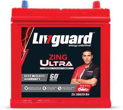 Livguard Zing Ultra ZU 38B20 BH L Positive Polarity L with Best In Class 30+30* Months Warranty 35 Ah Battery for Car