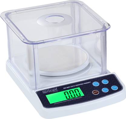 iScale i-400c, weight measuring capacity 500g, accuracy 10mg (0.01g) analytical balance for high accuracy weighing in Laboratories, Jewellery making, Chemical weighing, Industries and college chemistry Labs etc Weighing Scale